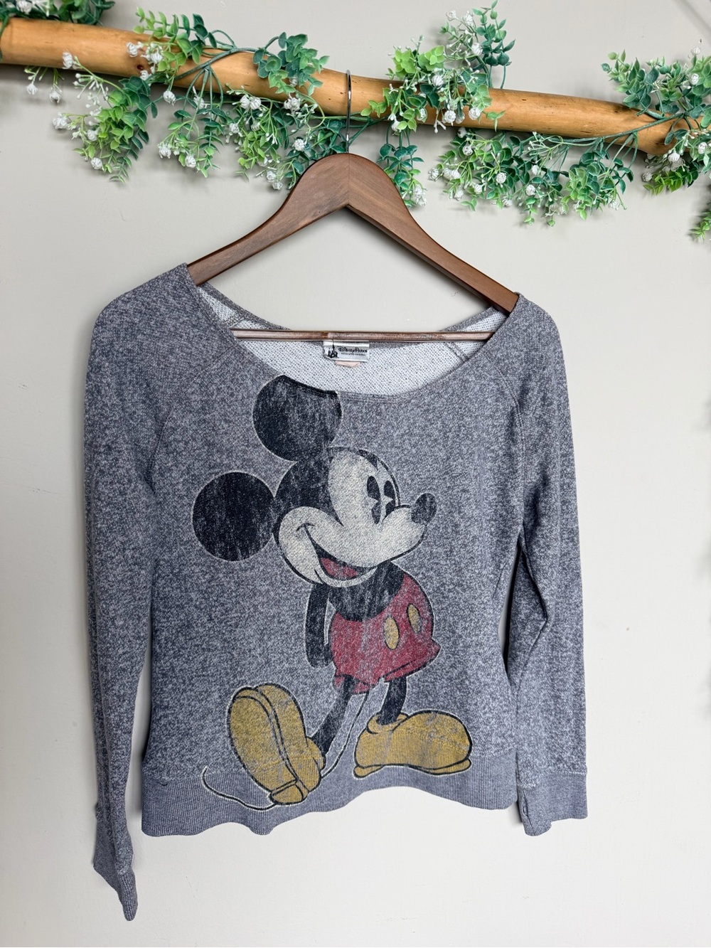 Disney Parks Distressed Mickey Mouse Graphic Sweatshirt Small